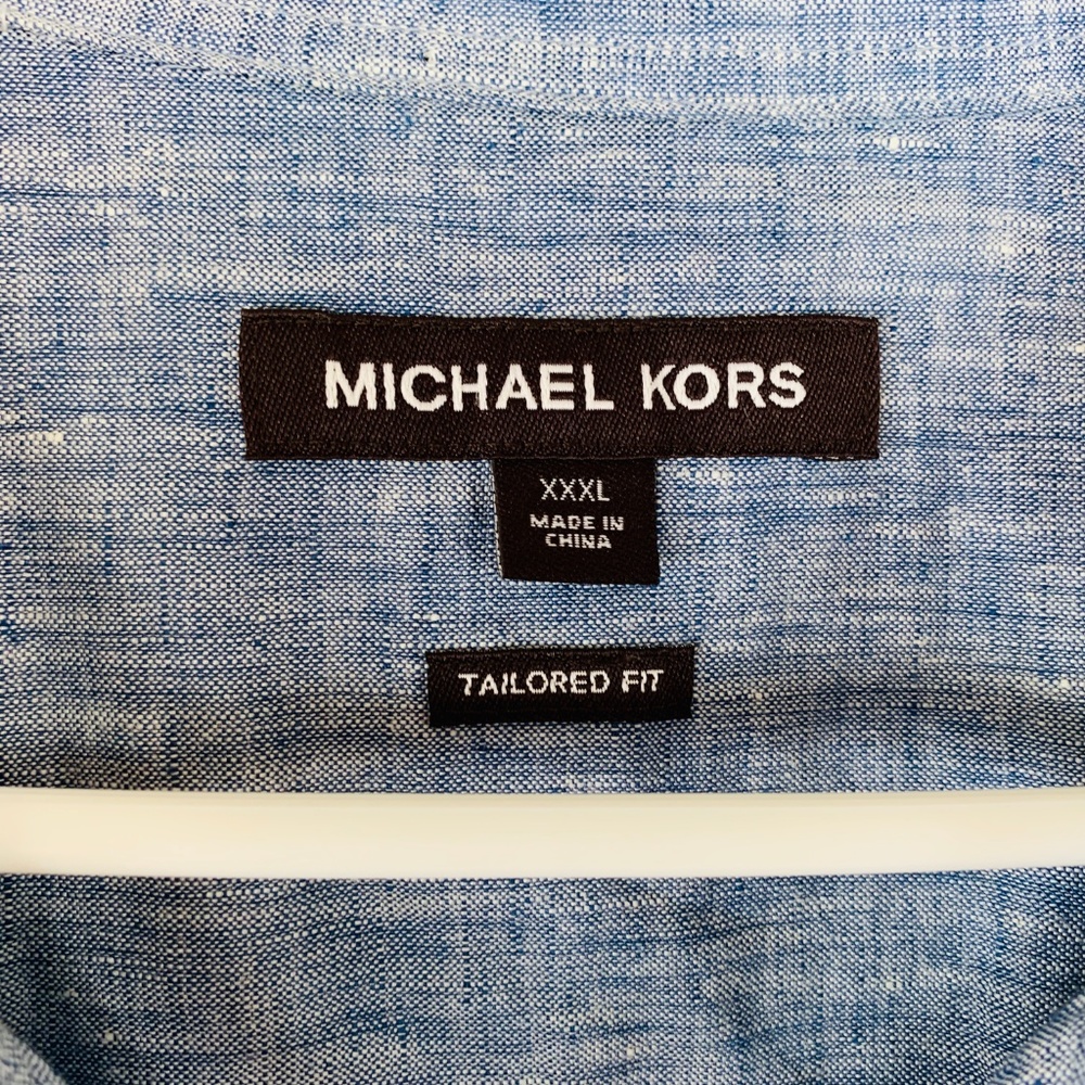 Michael Kors Mens Button Down Shirt 3XL 100% Linen - Picture 4 of 7